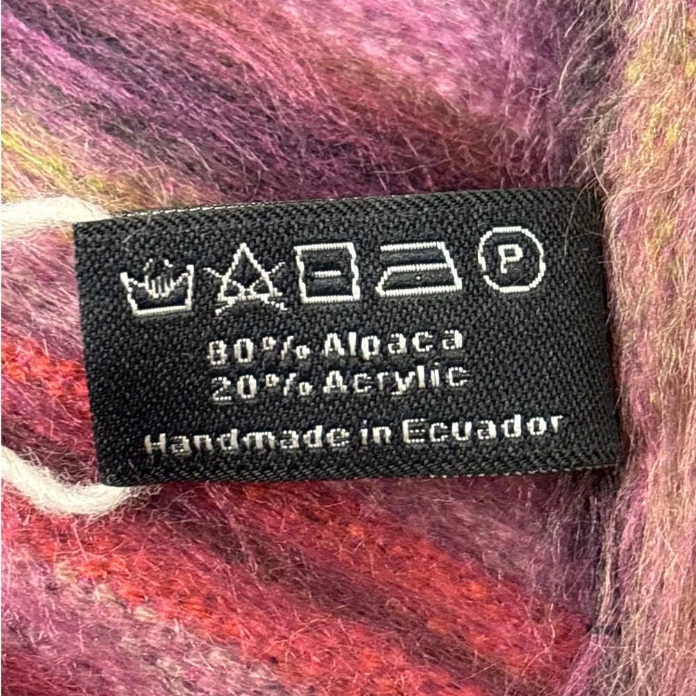 Shupaca Womens Multi Color Alpaca Pomegranate Soft Winter Scarf NEW Luxe